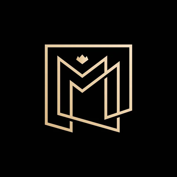 MM lettermark monogramme carré logo vecteur — Image vectorielle