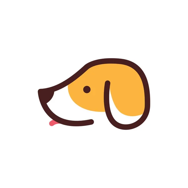 Hoofd van de hond huisdier zorg cartoon logo vector pictogram — Stockvector