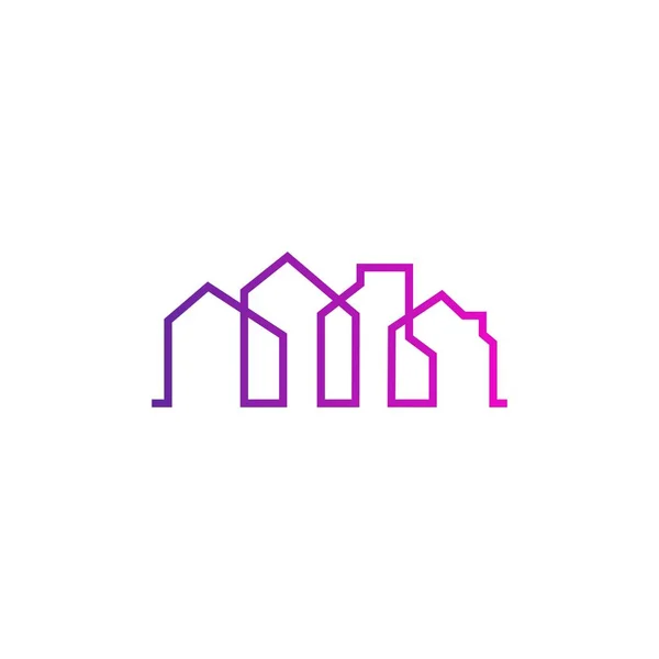 Casa hipoteca logo vector icono línea esquema — Archivo Imágenes Vectoriales