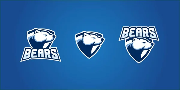 Isbjörn e sport esport gaming poker Ryssland-vektor logotypen emblem bricka — Stock vektor