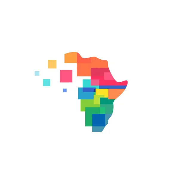 África abstracto colorido tecnología logo vector icono — Vector de stock