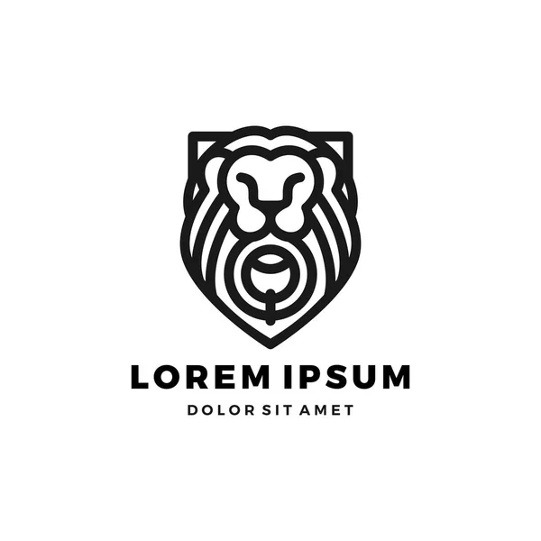 Lion porte lionsgate logo bouclier roi modèle vectoriel icône illustration — Image vectorielle