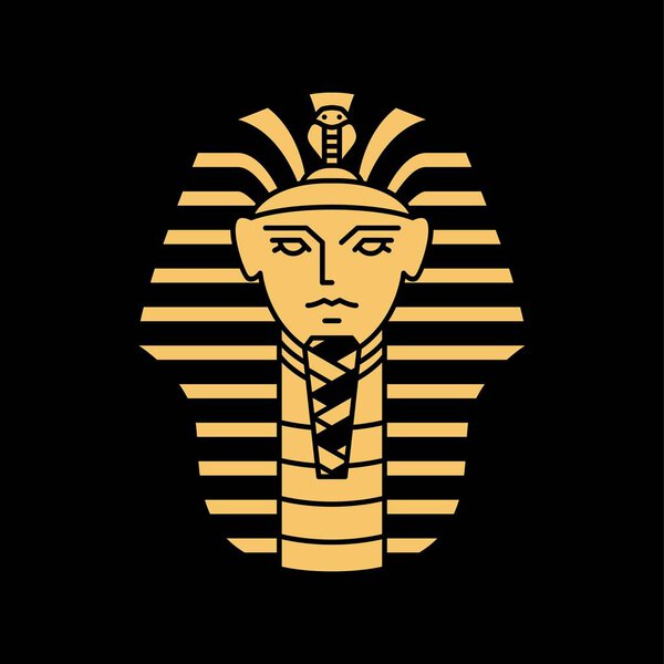 pharaoh vector logo artwork line gold black illustration