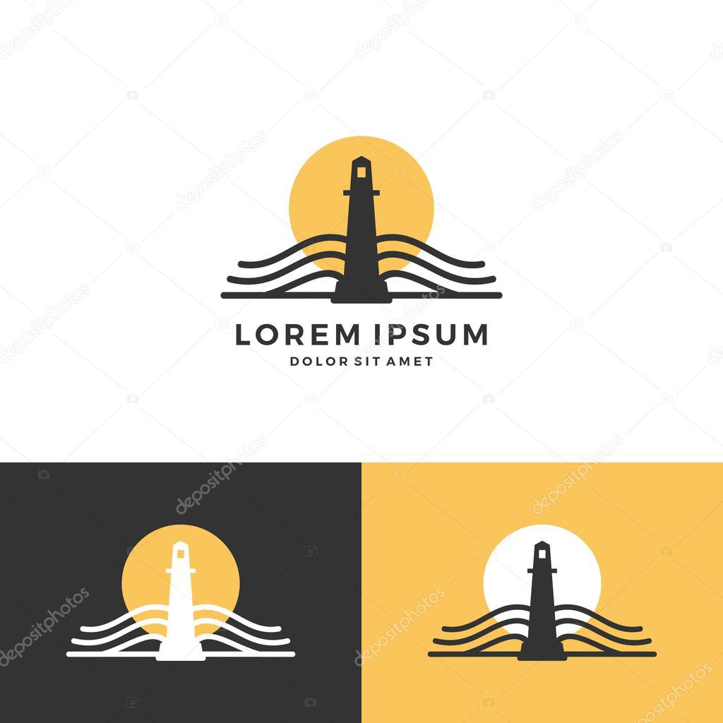 Lighthouse book logo vector icon download