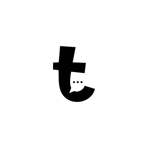 T carta falar falar logotipo vetor ícone — Vetor de Stock