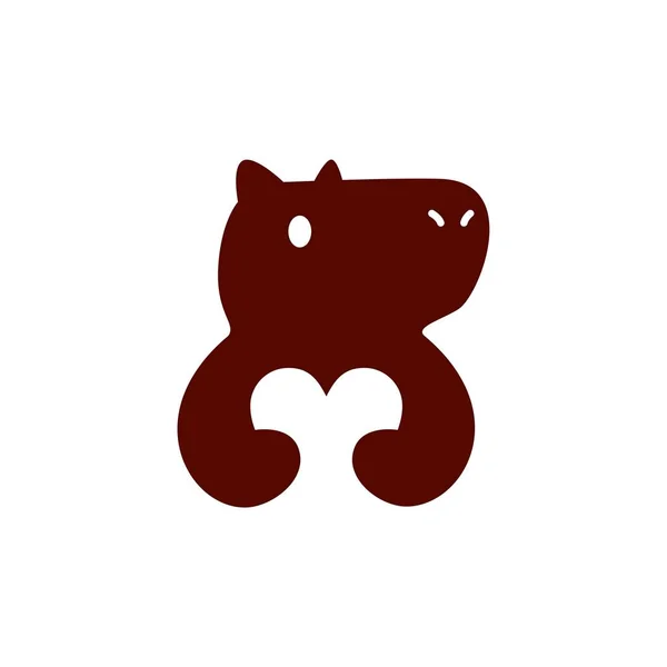 Capybara amour logo icône illustration — Image vectorielle