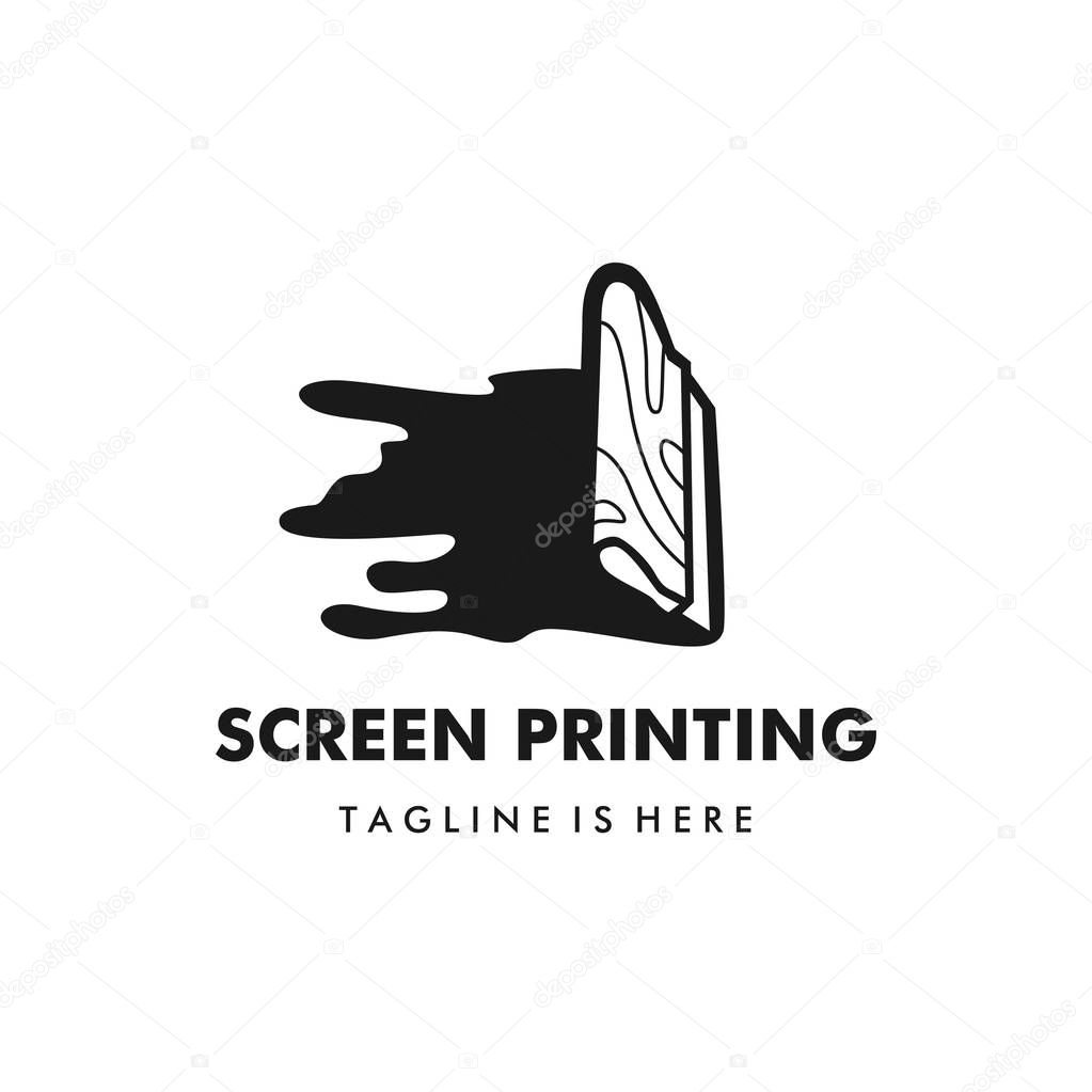screen printing silk screenprinting logo vector illustration