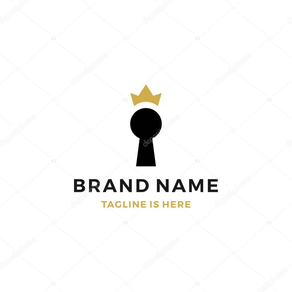 Royal king key hole keyhole crown logo vector download
