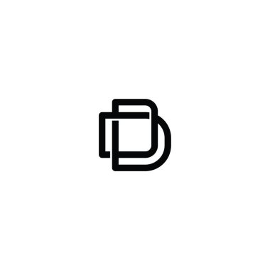 D harf logosu Dd ilk Ddd vektör
