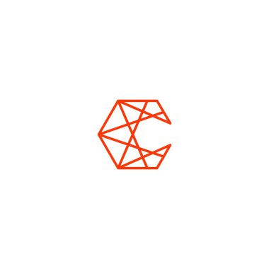c harfi soyut geometrik çizgi bağlantı logosu vektör anahattı