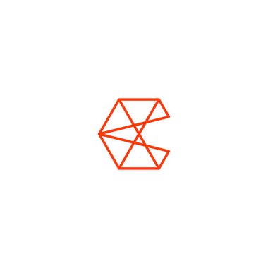 c harfi soyut geometrik çizgi bağlantı logosu vektör anahattı