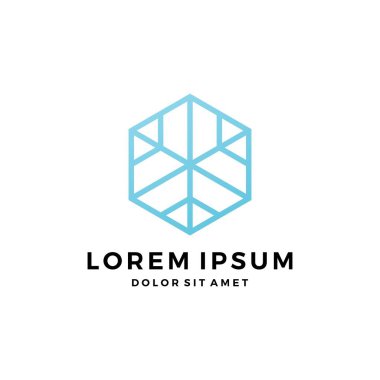 buz bloğu kar taneleri logo simgesi vektör illüstrasyon