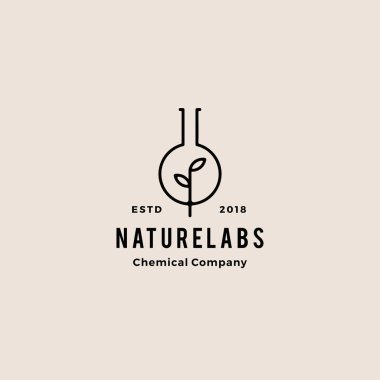 yaprak laboratuvar doğa hipster retro vintage logo rozetleri vektör simgesi illüstrasyon