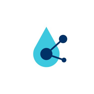 su damlası h2o logo simgesi vektör illüstrasyon