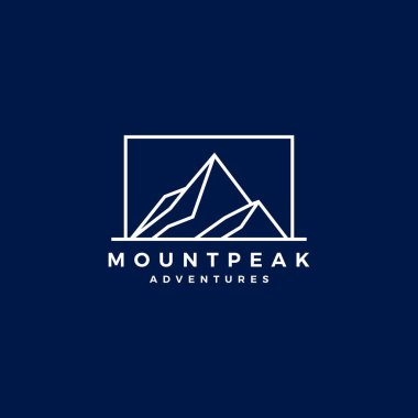 mount peak dağ logosu vektör simgesi illüstrasyon