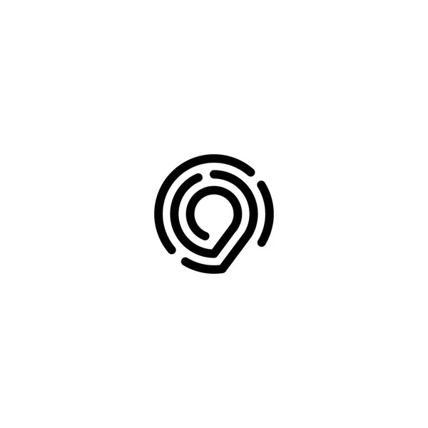 Nueve número doble línea triple arte contorno monoline logo — Vector de stock