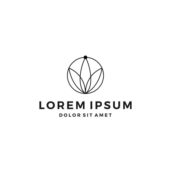 Lotus flover folha logotipo círculo abstrato — Vetor de Stock