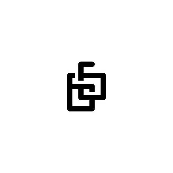 Sesenta y seis número doble línea arte contorno monoline logotipo — Vector de stock