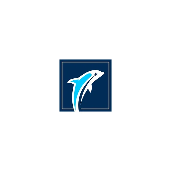Dolphin λογότυπο εικονίδιο πινακίδα εικόνα — Διανυσματικό Αρχείο