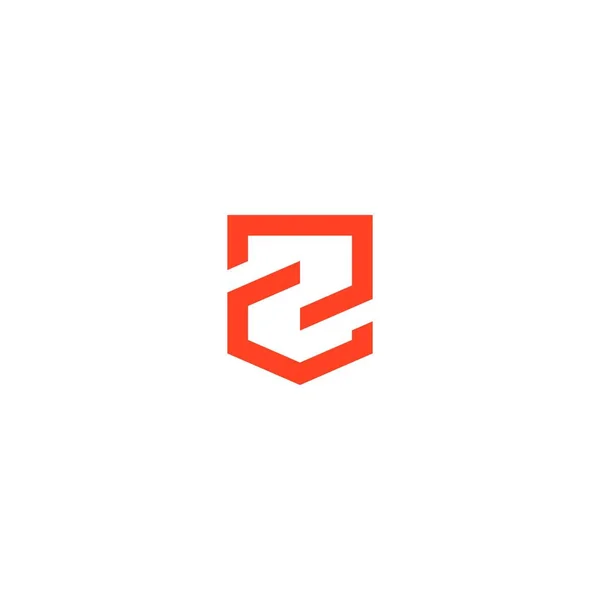 Z-літери щит значок логотип лінії контуру — стоковий вектор