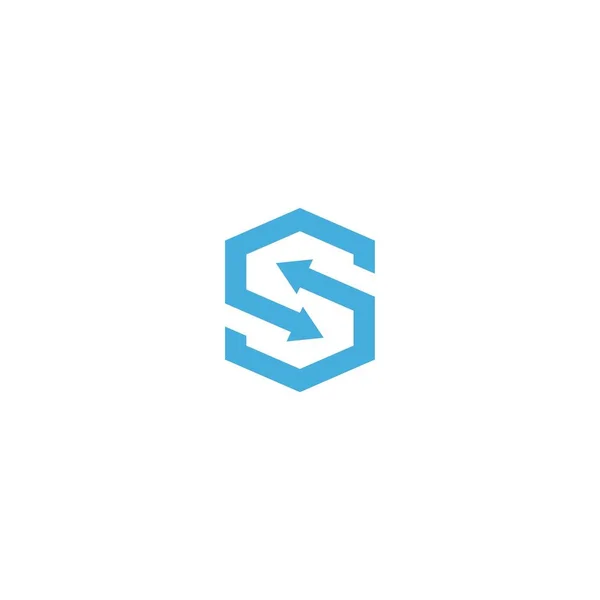 S γράμμα Tech συγχρονισμός λογότυπου διανυσματικό εικονίδιο γραμμής — Διανυσματικό Αρχείο