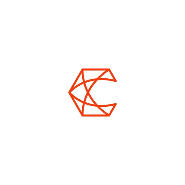 C γράμμα αφηρημένο γεωμετρικό γραμμή λογότυπο διανυσματικό περίγραμμα — Διανυσματικό Αρχείο