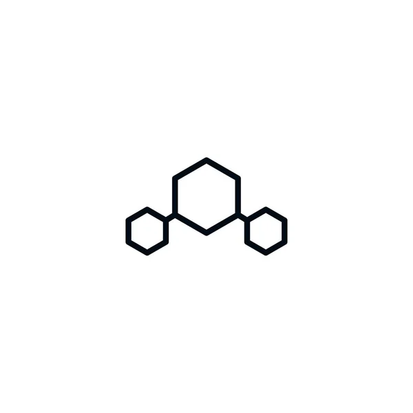 Simbol ikon kimia c02 logo garis luar seni - Stok Vektor