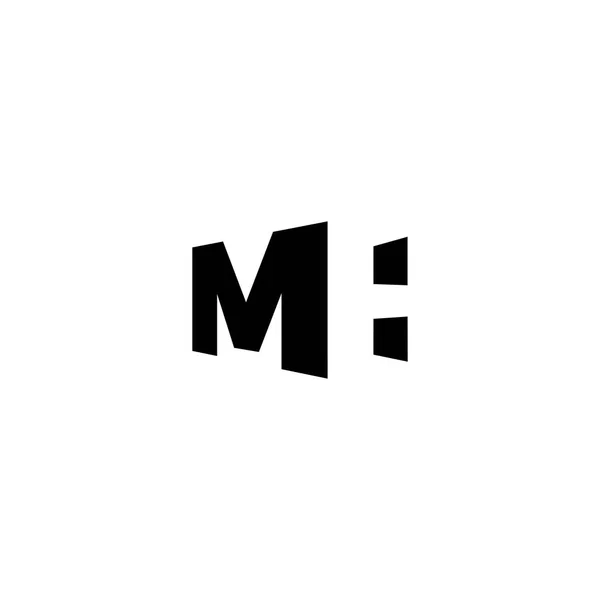 MH iniziale lettera 3d logo icona — Vettoriale Stock
