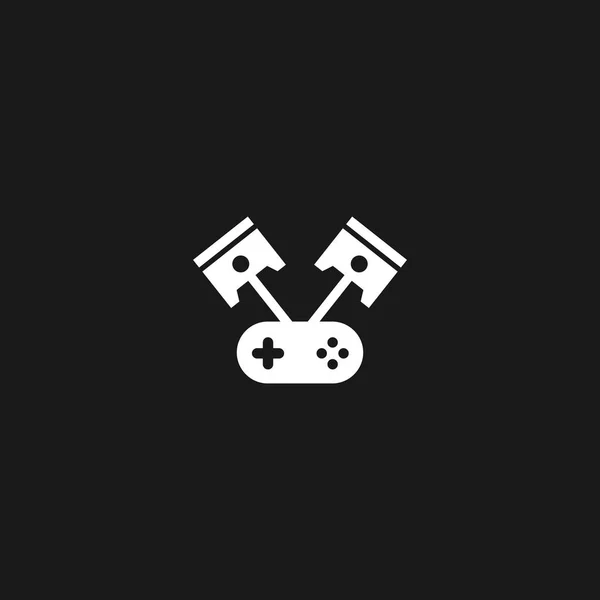 Piston jeu de course voiture de course machine logo — Image vectorielle