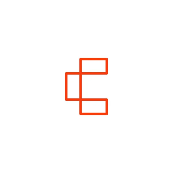 C huruf abstrak garis koneksi garis geometris logo vektor garis besar - Stok Vektor