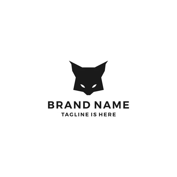 Lynx head black logo vector icon download — Stock Vector