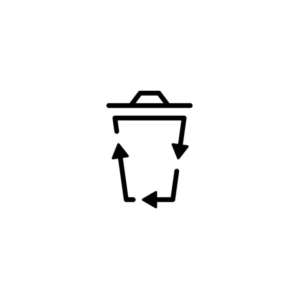 Reciclar icono del logotipo de la papelera línea orgánica esquema monoline color — Archivo Imágenes Vectoriales