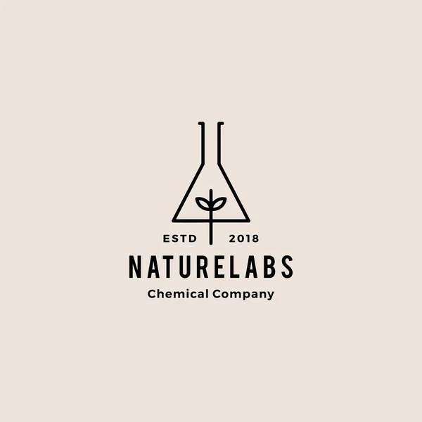 Leaf Lab φύση χίππη ρετρό vintage λογότυπο εμβλήματα διάνυσμα εικονίδιο εικόνα — Διανυσματικό Αρχείο