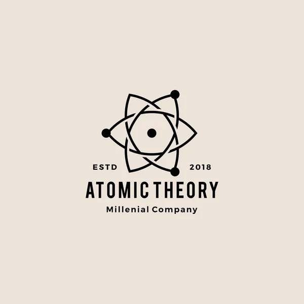 Атомний логотип хіпстер вінтаж Векторні ілюстрації піктограм — стоковий вектор