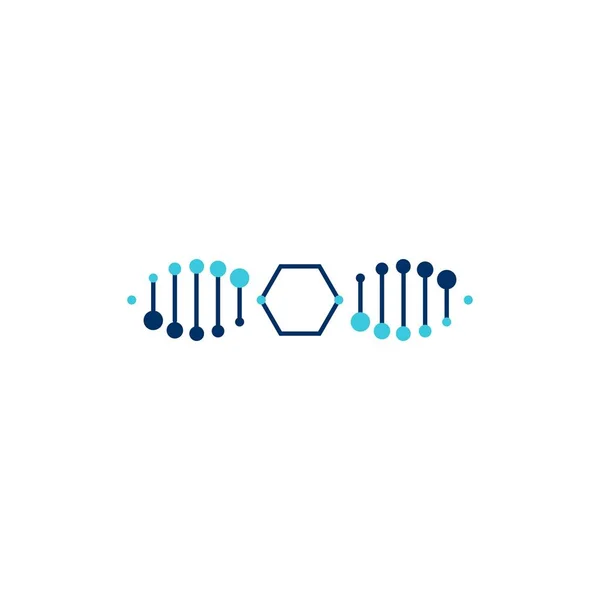 Illustrazione dell'icona del vettore del logo dell'esagono dell'elica a nido d'ape del DNA — Vettoriale Stock