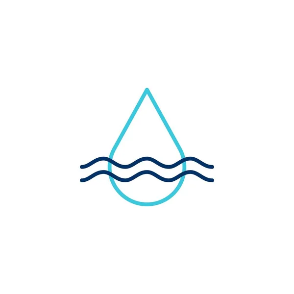 Wasser Tropfen Logo Symbol Vektor Illustration Linie umreißen Monoline — Stockvektor