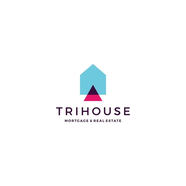 Trihouse trojúhelník dům domů hypotéka realit logo vektor ikona — Stockový vektor