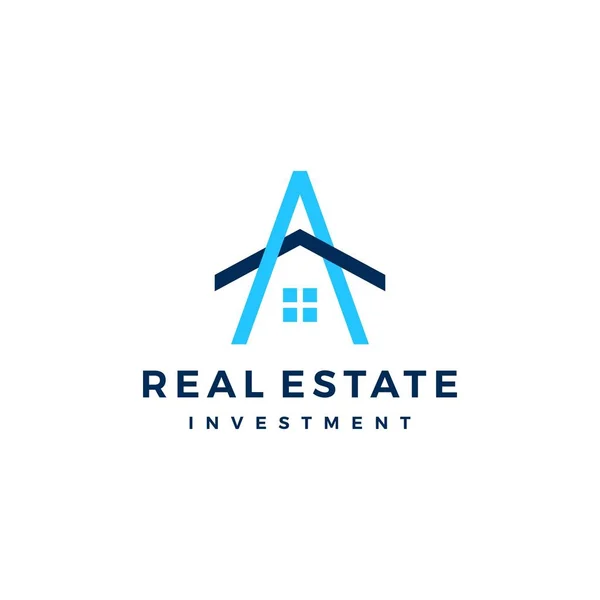 A letter house home mortgage real estate logo vector icon — Stock Vector