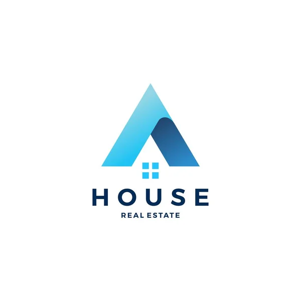 Una casa lettera casa ipoteca immobiliare logo icona vettoriale — Vettoriale Stock