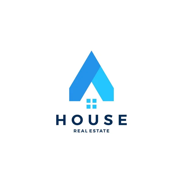 Ein Brief Haus Hypothek Immobilien Logo Vektor Symbol — Stockvektor