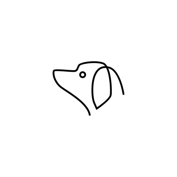 Kontinuierliche Hundekopf-Logo-Vektor-Symbol-Illustration — Stockvektor