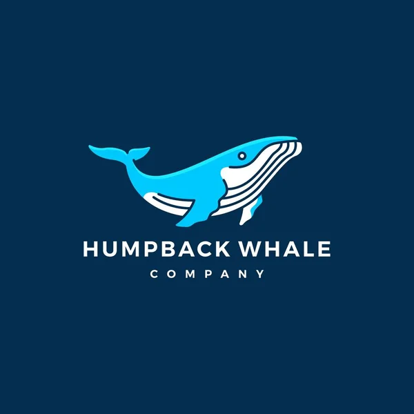Векторная иллюстрация логотипа горбатого кита — стоковый вектор