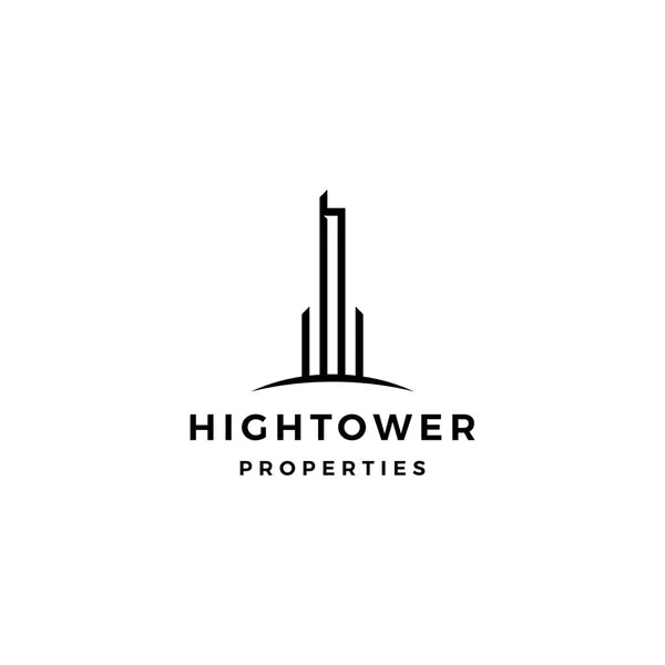 高い建物タワーロゴベクトルアイコンイラスト — ストックベクタ
