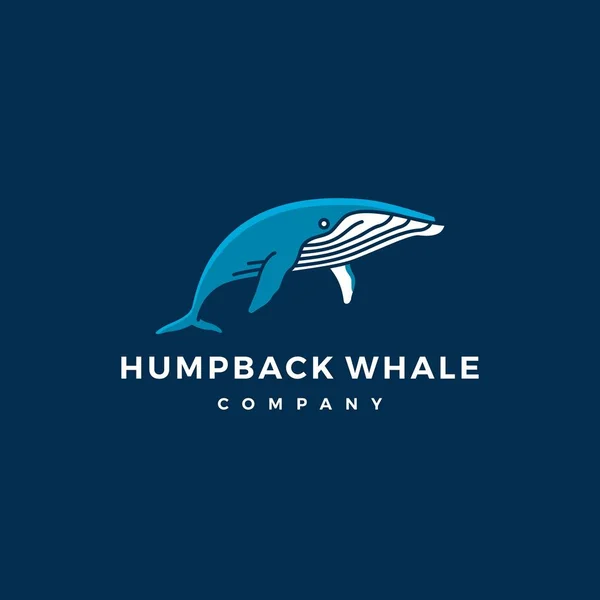 Humpback balena logo icona vettore illustrazione — Vettoriale Stock
