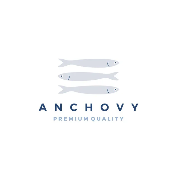 stock vector anchovy fish logo vector icon seafood illustration