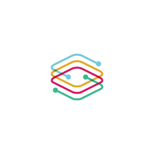 Ikon vektor logo abstrak teknologi - Stok Vektor