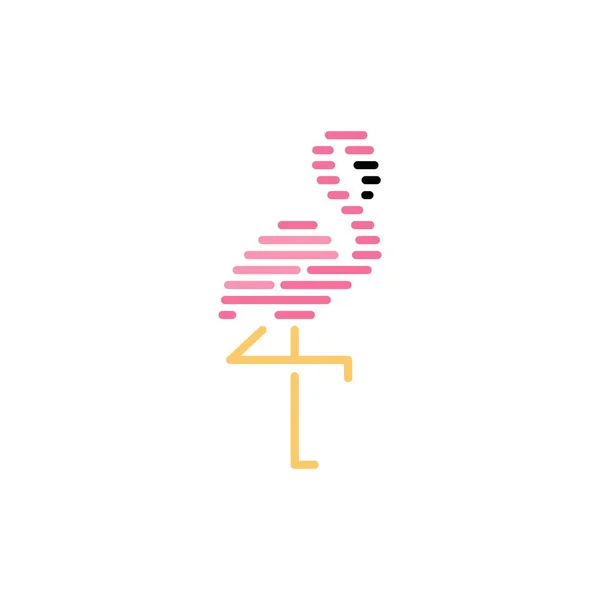 Flamingo Logo Streifen Vektor Symbol Illustration — Stockvektor