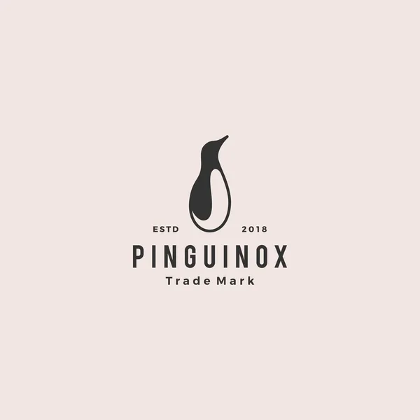 Pinguïn logo retro vintage hipster vector pictogram illustratie — Stockvector