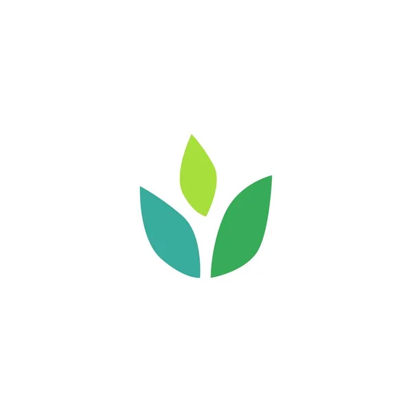 Tres hojas hoja logo vector icono diseño inspiración — Vector de stock