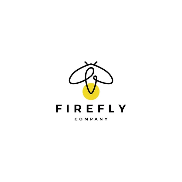 Firefly logo vetor ícone ilustração design inspirações — Vetor de Stock